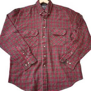 Outdoor Exchange Red Green Plaid Flannel Shirt Lined Cabincore GORPCORE